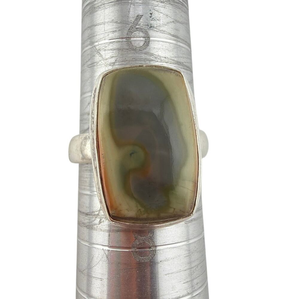 Sterling Silver Imperial Jasper Landscape Ring Size 7